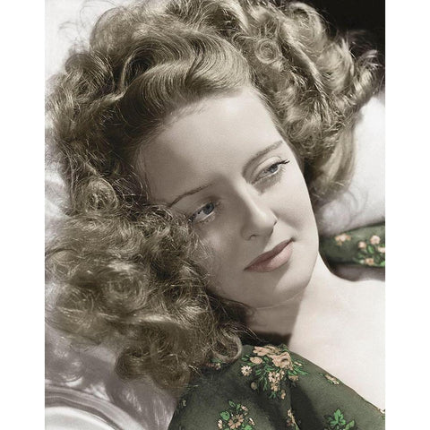 Bette Davis Gold Ornate Wood Framed Art Print with Double Matting by Hollywood Photo Archive