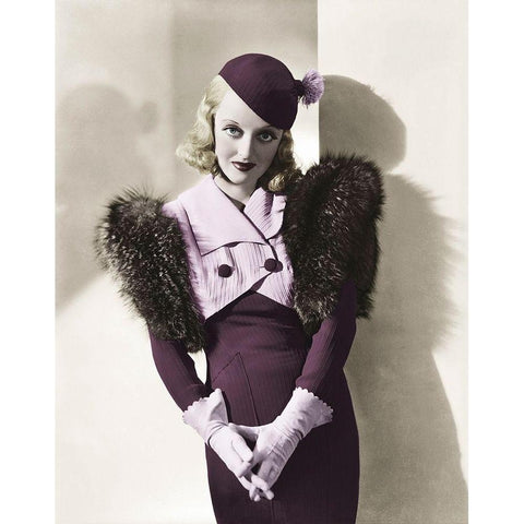 Bette Davis Black Modern Wood Framed Art Print with Double Matting by Hollywood Photo Archive