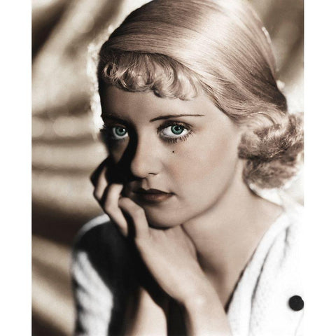 Bette Davis Black Modern Wood Framed Art Print with Double Matting by Hollywood Photo Archive