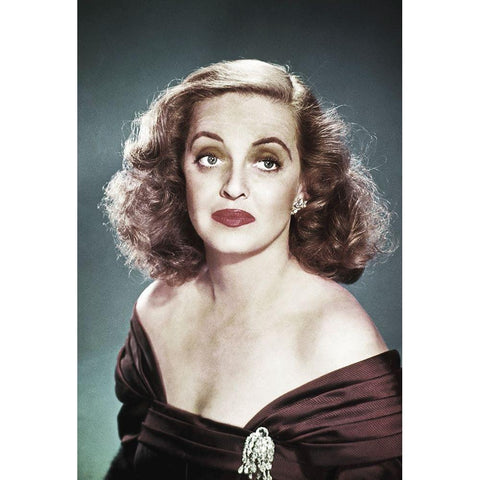 Bette Davis Black Modern Wood Framed Art Print with Double Matting by Hollywood Photo Archive