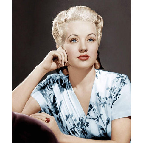 Betty Grable Black Modern Wood Framed Art Print with Double Matting by Hollywood Photo Archive