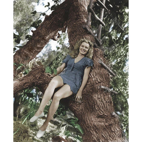 Brenda Joyce - Tarzan and the Amazons Black Modern Wood Framed Art Print with Double Matting by Hollywood Photo Archive