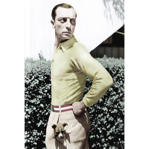 Buster Keaton White Modern Wood Framed Art Print by Hollywood Photo Archive