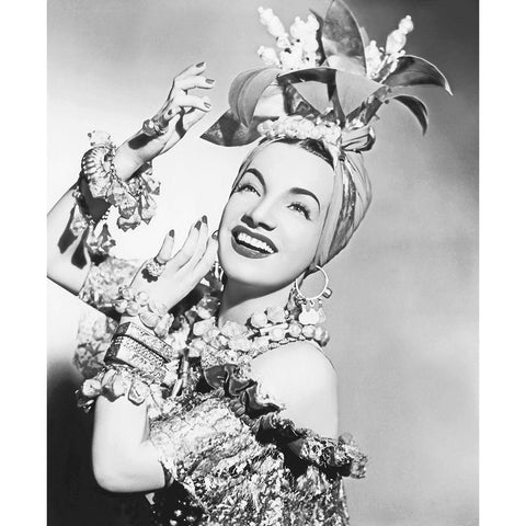 Carmen Miranda Gold Ornate Wood Framed Art Print with Double Matting by Hollywood Photo Archive