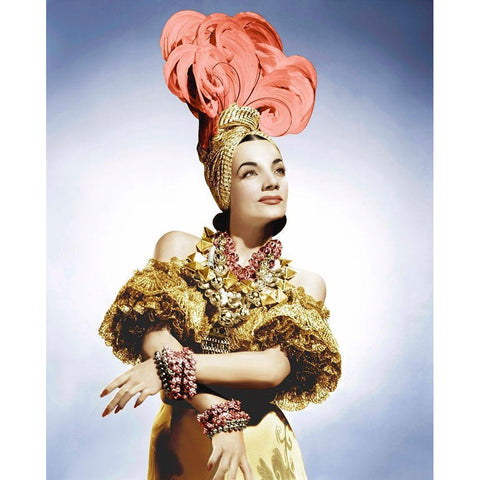 Carmen Miranda White Modern Wood Framed Art Print by Hollywood Photo Archive