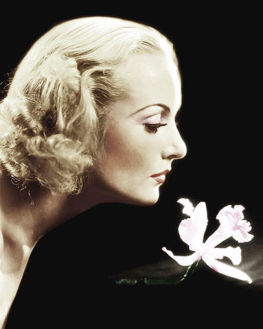 Carole Lombard White Modern Wood Framed Art Print with Double Matting by Hollywood Photo Archive