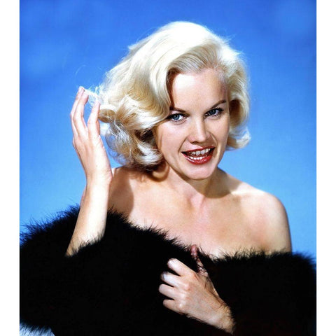 Carroll Baker Black Modern Wood Framed Art Print with Double Matting by Hollywood Photo Archive