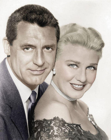 Cary Grant with Ginger Rogers - Monkey Business White Modern Wood Framed Art Print with Double Matting by Hollywood Photo Archive