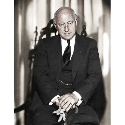 Cecil B. DeMille White Modern Wood Framed Art Print by Hollywood Photo Archive