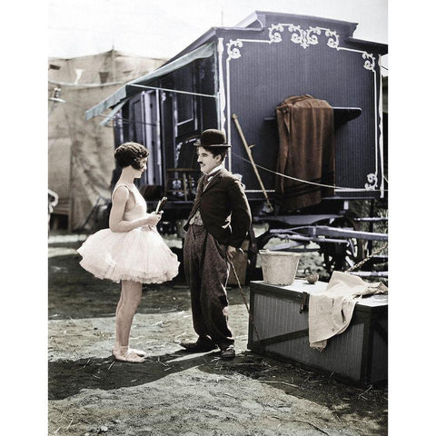 Charlie Chaplin White Modern Wood Framed Art Print by Hollywood Photo Archive