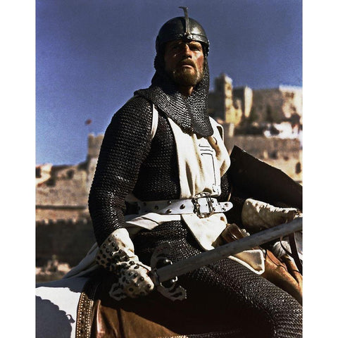 Charlton Heston Black Modern Wood Framed Art Print with Double Matting by Hollywood Photo Archive