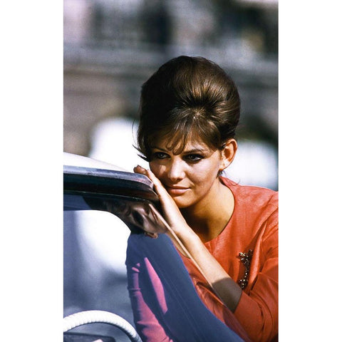 Claudia Cardinale White Modern Wood Framed Art Print by Hollywood Photo Archive