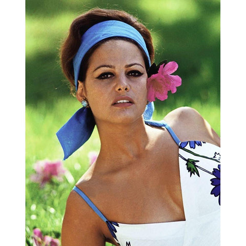 Claudia Cardinale White Modern Wood Framed Art Print by Hollywood Photo Archive