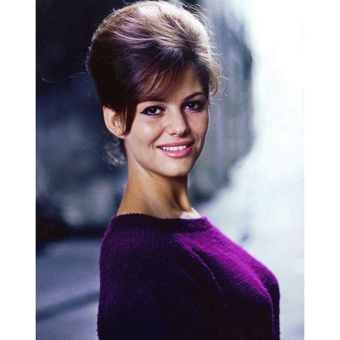 Claudia Cardinale White Modern Wood Framed Art Print by Hollywood Photo Archive