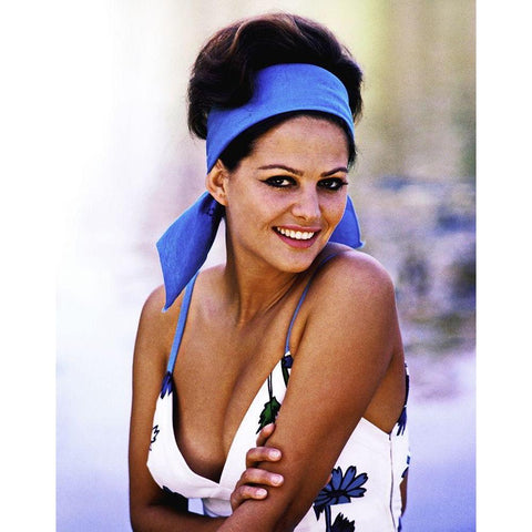 Claudia Cardinale White Modern Wood Framed Art Print by Hollywood Photo Archive