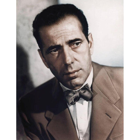 Humphrey Bogart White Modern Wood Framed Art Print by Hollywood Photo Archive