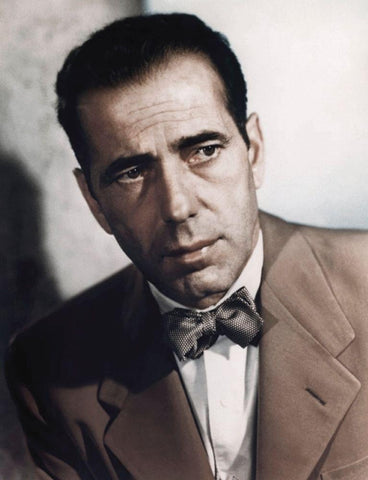 Humphrey Bogart White Modern Wood Framed Art Print with Double Matting by Hollywood Photo Archive