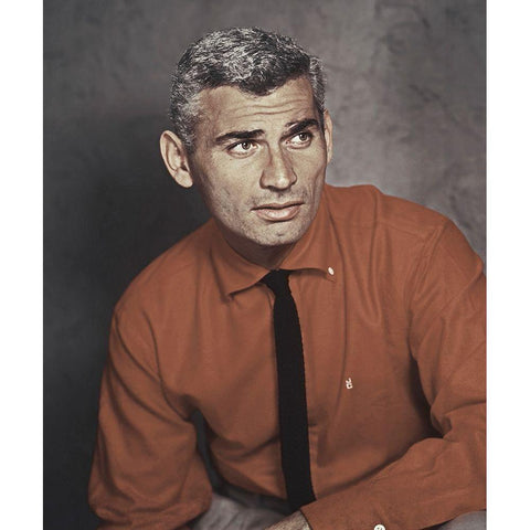 Jeff Chandler White Modern Wood Framed Art Print by Hollywood Photo Archive