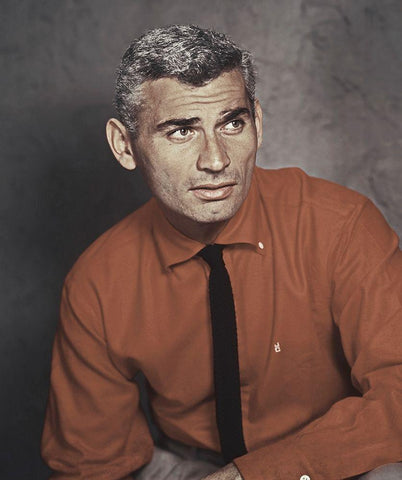 Jeff Chandler White Modern Wood Framed Art Print with Double Matting by Hollywood Photo Archive