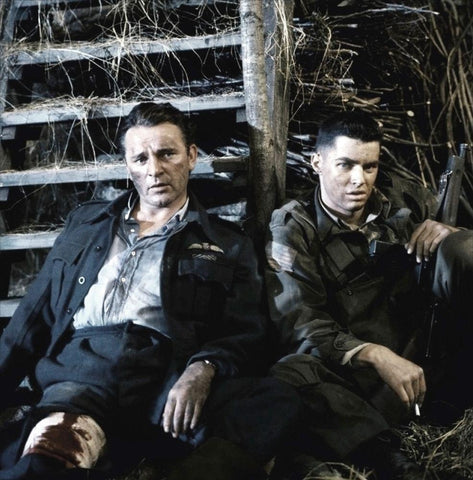 Richard Burton - The Longest Day White Modern Wood Framed Art Print with Double Matting by Hollywood Photo Archive