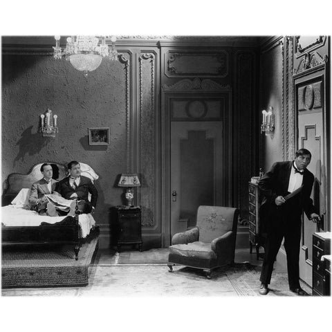 Laurel and Hardy - Do Detectives Think, 1927 Black Modern Wood Framed Art Print with Double Matting by Hollywood Photo Archive