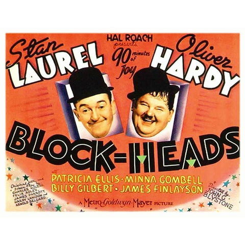 Laurel and Hardy - Block-Heads, 1938 Black Modern Wood Framed Art Print with Double Matting by Hollywood Photo Archive