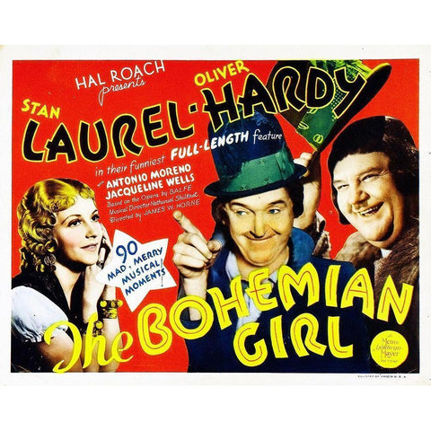 Laurel and Hardy - Bohemian Girl, 1936 Black Modern Wood Framed Art Print with Double Matting by Hollywood Photo Archive