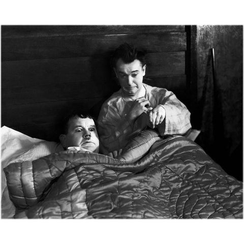 Laurel and Hardy - Chump at Oxford Gold Ornate Wood Framed Art Print with Double Matting by Hollywood Photo Archive