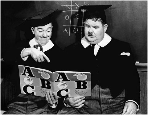 Laurel and Hardy - Chump at Oxford, 1940 Black Ornate Wood Framed Art Print with Double Matting by Hollywood Photo Archive