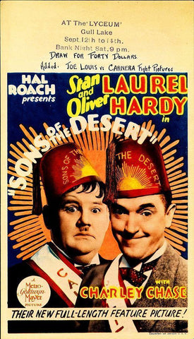 Laurel and Hardy - Sons of the Desert Black Ornate Wood Framed Art Print with Double Matting by Hollywood Photo Archive