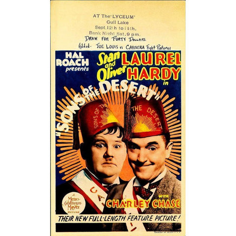 Laurel and Hardy - Sons of the Desert Gold Ornate Wood Framed Art Print with Double Matting by Hollywood Photo Archive