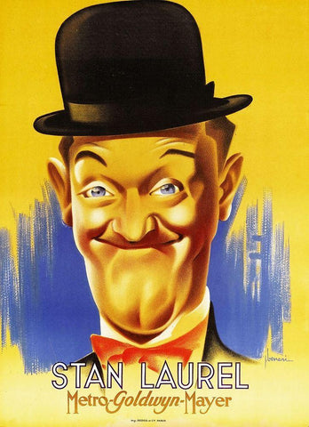 Laurel and Hardy - Stan Laurel, 1933 Black Ornate Wood Framed Art Print with Double Matting by Hollywood Photo Archive