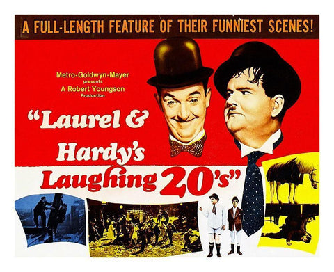 Laurel and Hardy - The Perils of Laurel and Hardy Black Ornate Wood Framed Art Print with Double Matting by Hollywood Photo Archive