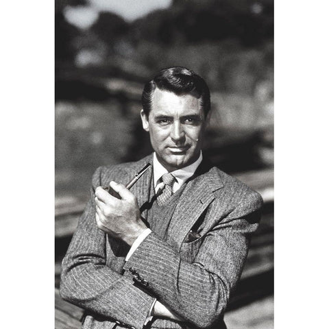 Cary Grant White Modern Wood Framed Art Print by Hollywood Photo Archive