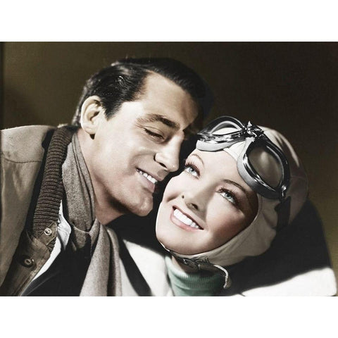 Cary Grant - Wings in the Dark Black Modern Wood Framed Art Print with Double Matting by Hollywood Photo Archive