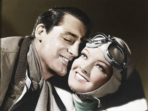 Cary Grant - Wings in the Dark White Modern Wood Framed Art Print with Double Matting by Hollywood Photo Archive