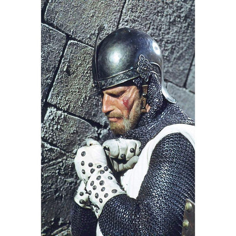 Charlton Heston - El Cid Black Modern Wood Framed Art Print by Hollywood Photo Archive