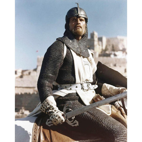 Charlton Heston - El Cid Black Modern Wood Framed Art Print by Hollywood Photo Archive