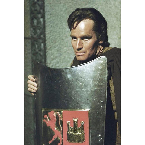 Charlton Heston - El Cid Black Modern Wood Framed Art Print with Double Matting by Hollywood Photo Archive