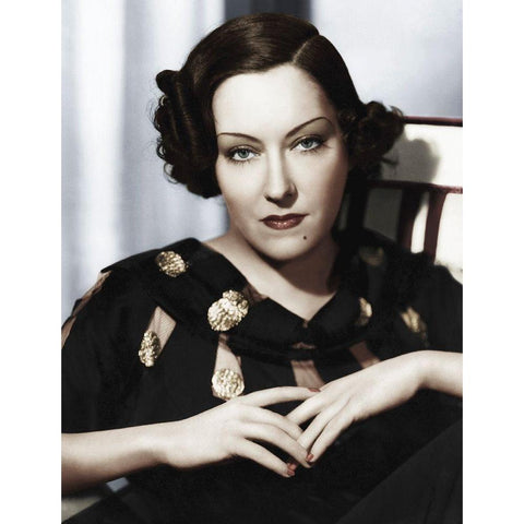 Gloria Swanson Black Modern Wood Framed Art Print with Double Matting by Hollywood Photo Archive