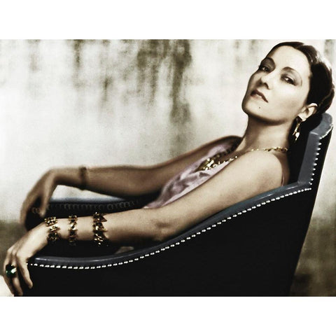 Gloria Swanson Gold Ornate Wood Framed Art Print with Double Matting by Hollywood Photo Archive