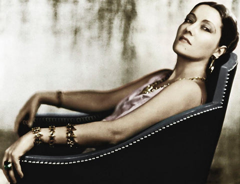 Gloria Swanson Black Ornate Wood Framed Art Print with Double Matting by Hollywood Photo Archive