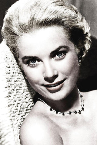 Grace Kelly White Modern Wood Framed Art Print with Double Matting by Hollywood Photo Archive