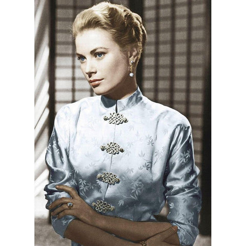 Grace Kelly White Modern Wood Framed Art Print by Hollywood Photo Archive