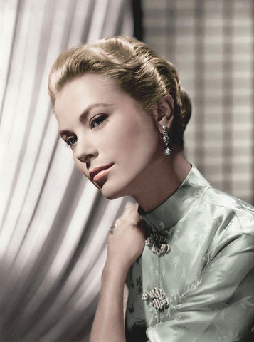 Grace Kelly Black Ornate Wood Framed Art Print with Double Matting by Hollywood Photo Archive