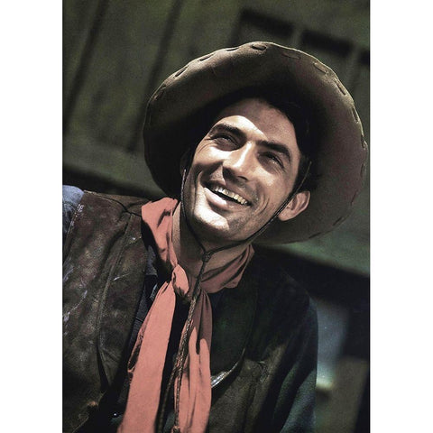 Gregory Peck Black Modern Wood Framed Art Print with Double Matting by Hollywood Photo Archive