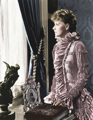 Greta Garbo White Modern Wood Framed Art Print with Double Matting by Hollywood Photo Archive