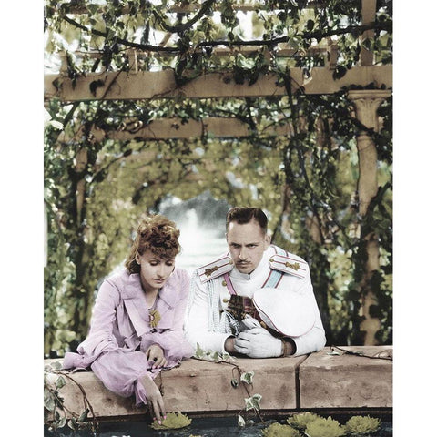 Greta Garbo White Modern Wood Framed Art Print by Hollywood Photo Archive