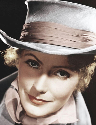 Greta Garbo White Modern Wood Framed Art Print with Double Matting by Hollywood Photo Archive