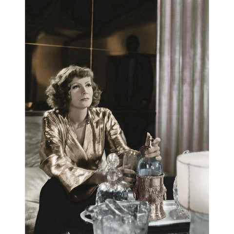 Greta Garbo Gold Ornate Wood Framed Art Print with Double Matting by Hollywood Photo Archive